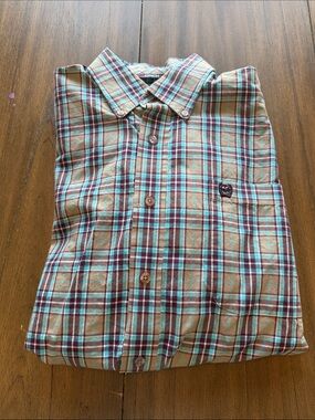 Cinch Men's Plaid Button-Down Shirt - Tan, Blue, Maroon
